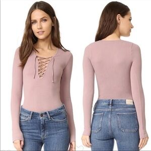 Intimately Free People Purple Lace Up Long Sleeve